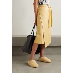 New with Bag Proenza Schouler Rondo Quilted Shearling Slippers Size EU 36